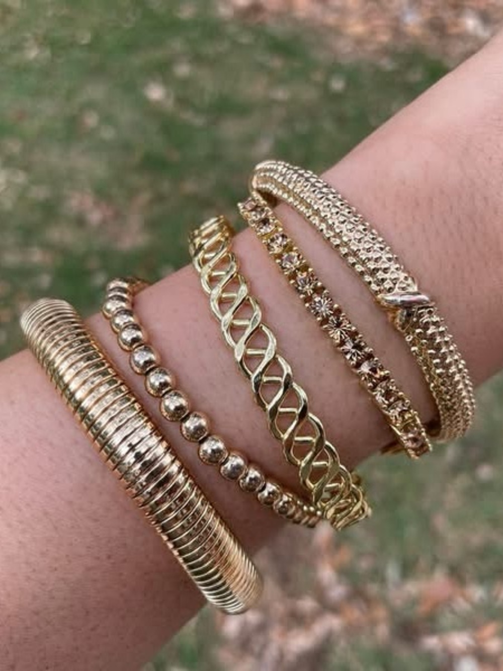 Park Lane “”EMBRACEABLE” Gold Textured Bangle Bracelet